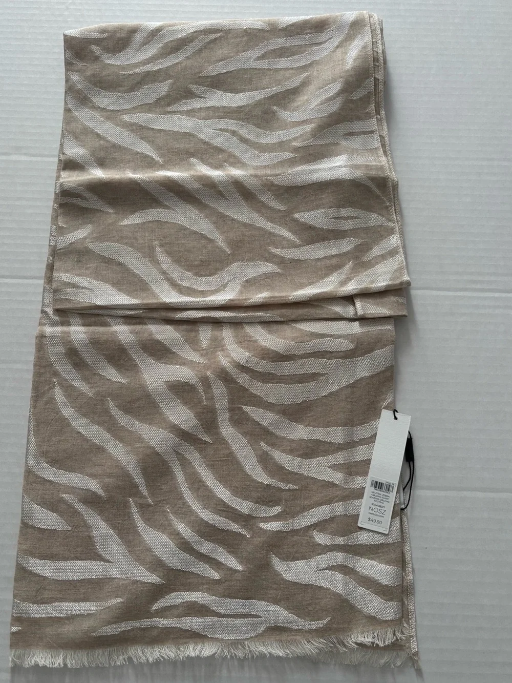 Chico's Zebra-Pattern Jacquard Oblong Wrap Scarf